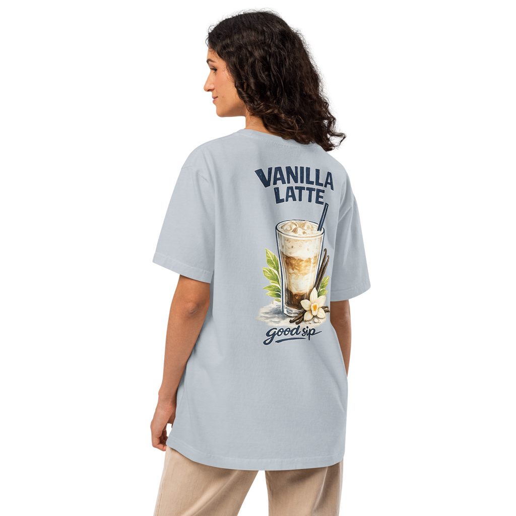 Vanilla Latte Tee | Oversized Aesthetic Café Coffee Graphic Shirt